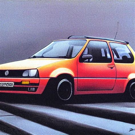 Volkswagen Golf Gti Painted By Zdzisław Beksinski Stable Diffusion