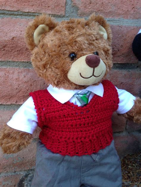 Crocheted Vest For Teddy Bears Build A Bears Etc Pattern Quaking