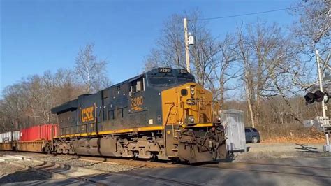 Csx Riverline I Northbound With New Blue Shipping Containers Plus