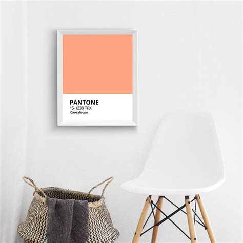 Pfirsich Pantone Farbe Druck Poster Licht Orange Kunst Wand Etsy