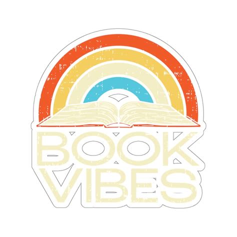 Vintage Retro Book Vibes T Idea Book Lovers Sticker Etsy