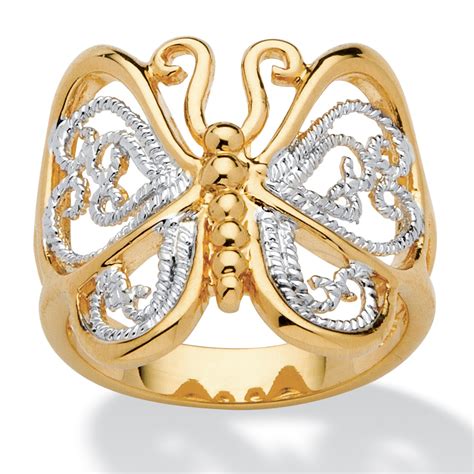 Filigree Butterfly Ring In 18k Gold Plated At Palmbeach Jewelry