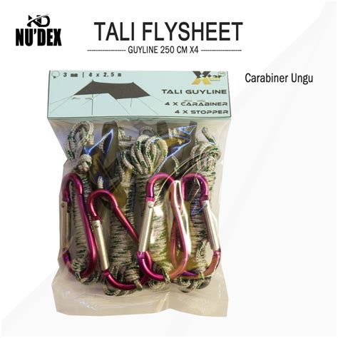 Jual Tali Flysheet Tenda Guyline 250cm X4 Tali Include Carabiner