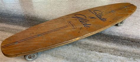 Rare 1960s Vintage Wooden Skateboard Skate N Glide Sidewalk Surfing ...