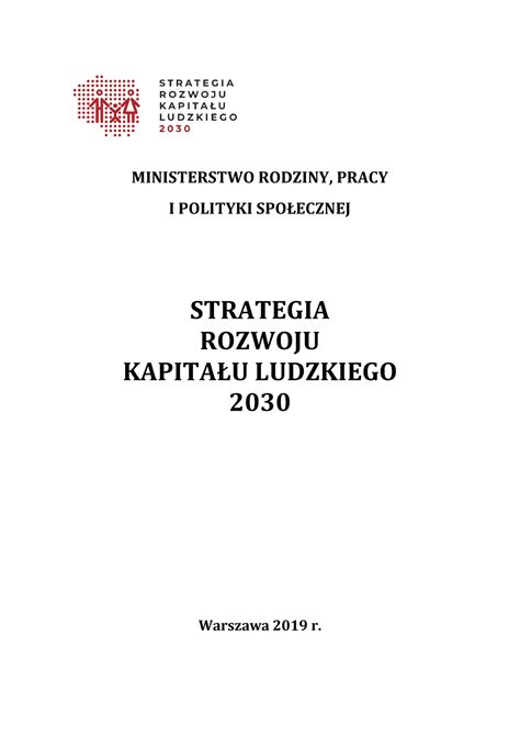 Strategia Rozwoju Kapita U Ludzkiego Ministerstwo Rodziny Pracy I