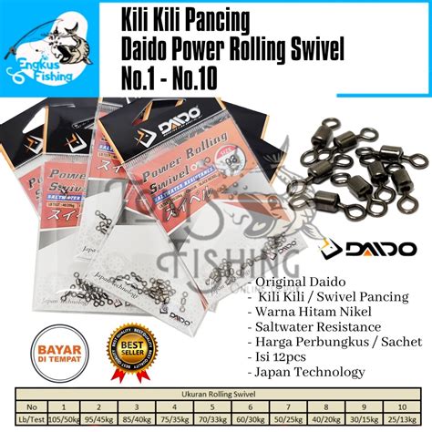 Jual Kili Kili Pancing Daido Power Rolling Swivel No No Water