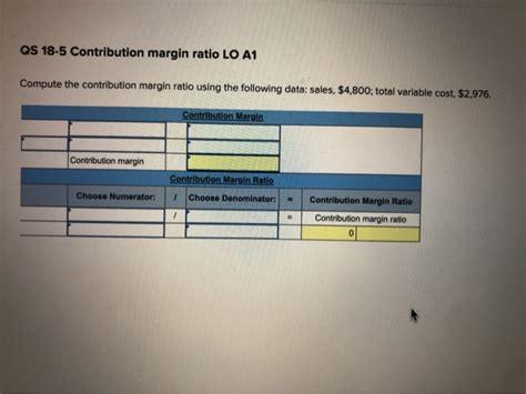 Solved Qs Contribution Margin Ratio Lo A Compute The Chegg