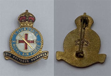 Ww Royal Air Force Raf Squadron Enamel Gilt Badge By Hw Miller