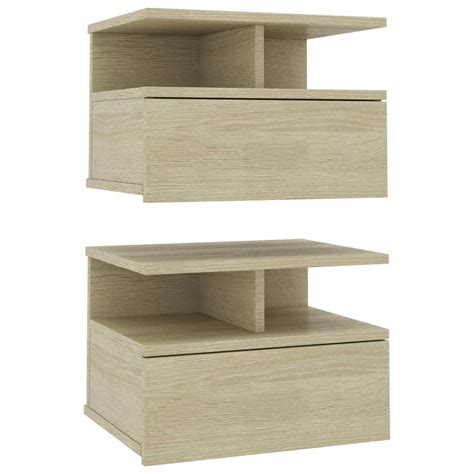 Tables de chevet flottantes 2 pcs Chêne sonoma 40x31x27 cm Leroy Merlin