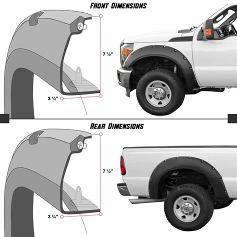 Fender Flares Fits 2011 2016 Ford F250 F350 Superduty Offroad Black Pocket Style Ebay