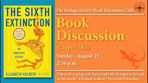 Tbs Book Discussion The Sixth Extinction Elizabeth Kolbert Session 2 Youtube