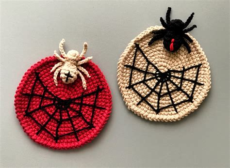 Halloween Spider Coaster Pattern PDF Spider Web Coaster Etsy