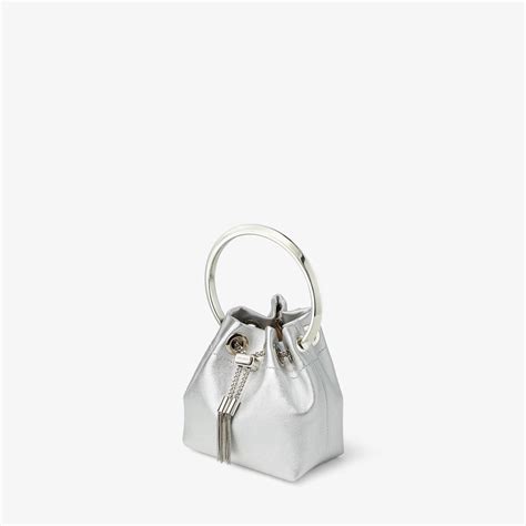 Silver Metallic Nappa Mini Bag Micro Bon Bon Summer 2022 Collection