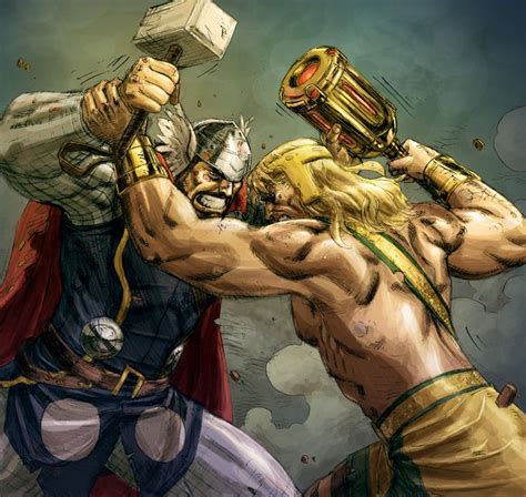 Hercules Vs Thor By Reilly Brown Dc Comics Art Marvel Comics Comic