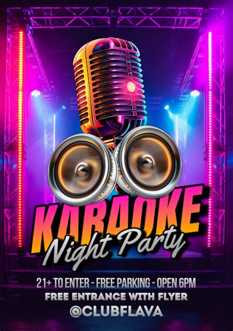 Copy Of Purple Neon Karaoke Night A5 Postermywall