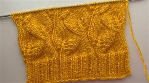 Overlapping Leaves Lace Knitting Stitch Youtube