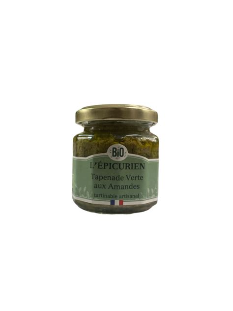 Tapenade Verte Aux Amandes BIO 100g LEpicurien Vins Coffrets