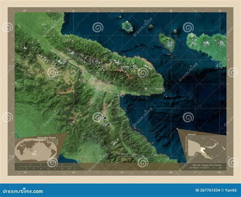 Morobe Papua New Guinea High Res Satellite Labelled Points Of Stock