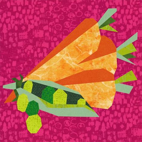 Peas And Carrots Quilt Art Design