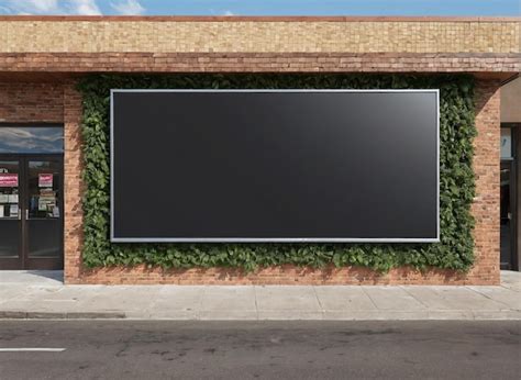 premium photo  brick building   large screen   front