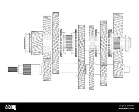 Gearbox Sketch 3d Illustration Stock Photo Alamy