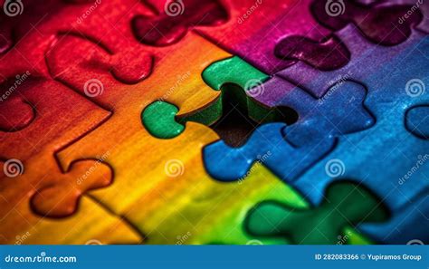 Vibrant Colored Jigsaw Puzzle Pieces Connect In Abstract Pattern