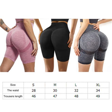 High Waist Gym Yoga Shorts Women Push Up Sport Tights Sportswear Black