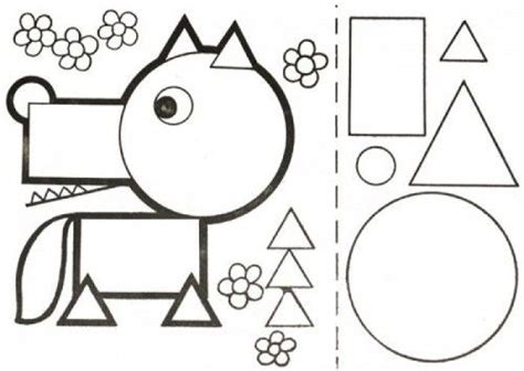 Геометрическая аппликация волк картинка Animal Crafts For Kids, Animal ...