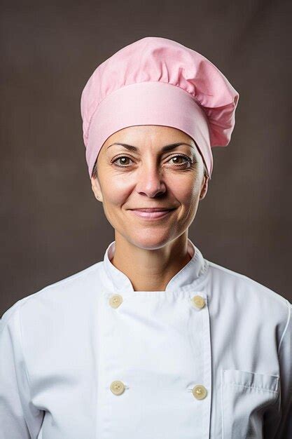 Premium Ai Image Chef Female Caucasian Senior Friendly Smile Pose