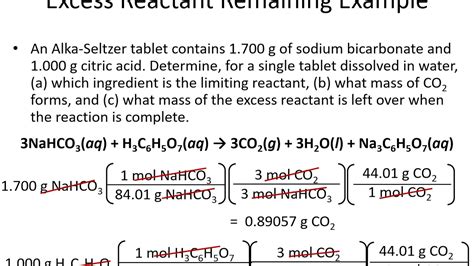 How To Find The Excess Reagent In Grams