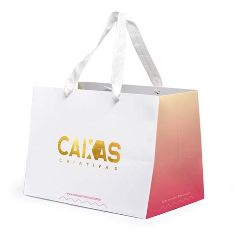 Sacola De Papel G C Hot Stamp Personalizada Caixas Criativas