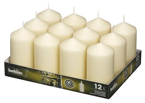 Bolsius Ivory Pillar Candles X Set Of Unscented Long