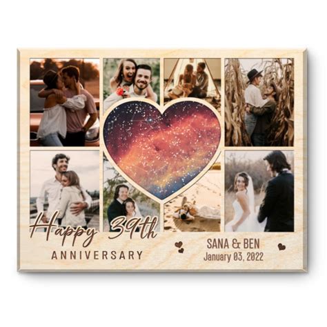 Custom Star Map Th Anniversary Gift Years Photo Collage Gift For