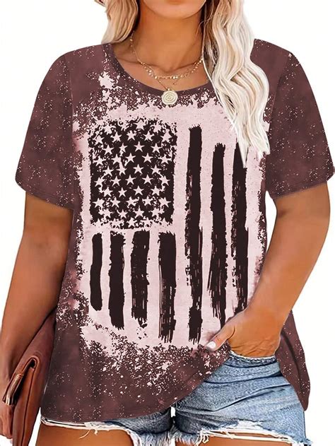 SHEIN Slayr Playera Con Estampado De La Bandera Americana En Talla