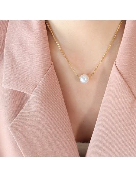 Imitation Pearl Pendant Necklace Plated K Gold Sl Gemgrace