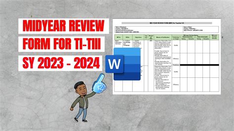 Midyear Review Form For Teacher I Iii Sy Youtube