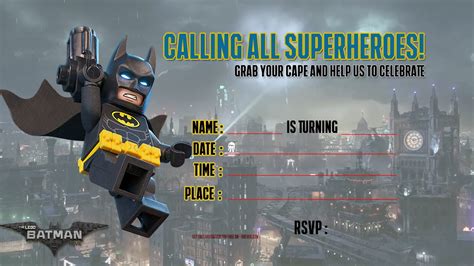 Free Printable Lego Batman Birthday Invitations Free Printable Templates