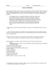 ENG 110 Week 7 Extra Credit Sentences Worksheet 2 Docx NAME DATE