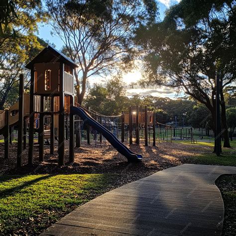 Discover geocaches hidden in a suburban playground | Premium AI