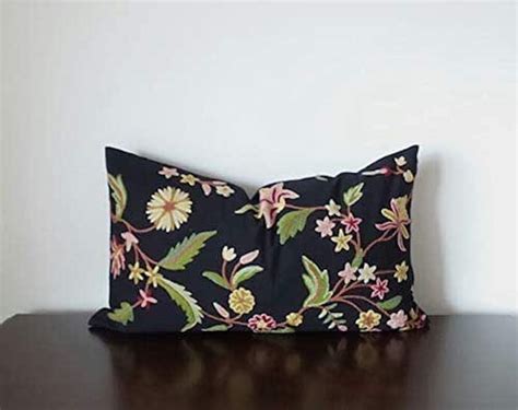 16x26 Multicolored Floral Embroidered Cushion Cover