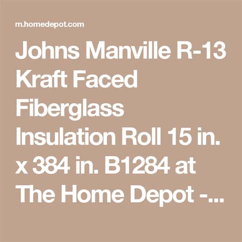 Johns Manville R Kraft Faced Fiberglass Insulation Roll In X