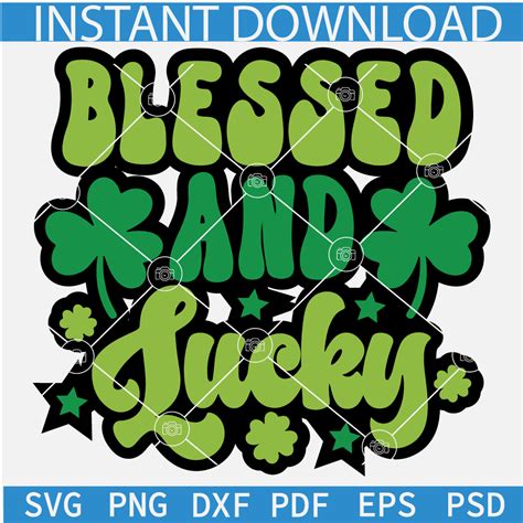 Retro Blessed And Lucky Svg Black Back Ground Blessed And Lucky Svg