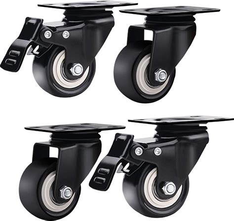 4 Pcs Castor Wheels Trolley Furniture Swivel Casters Double Bearing