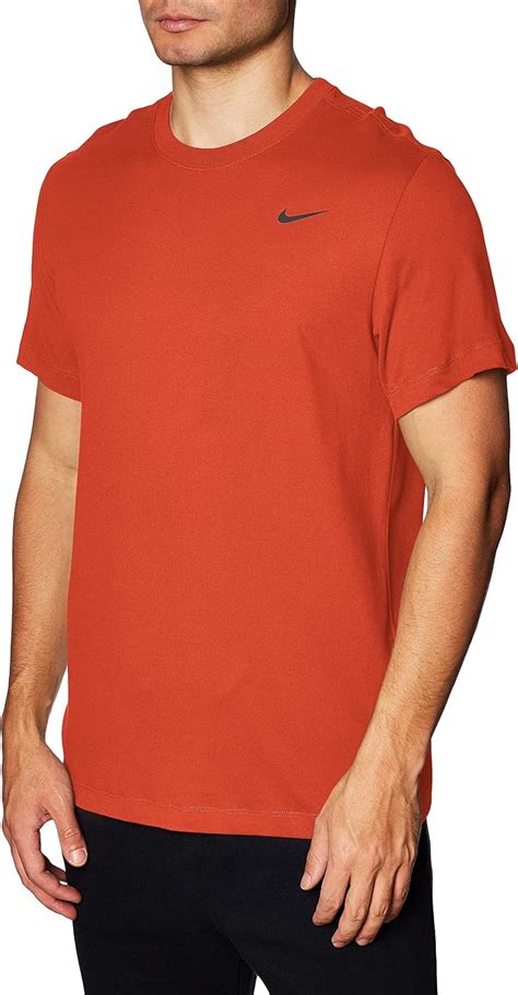 Nike Mens Dry Tee Dri Fit Solid Cotton Crew Shirt For Men Team Orangeblack L T