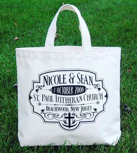 wedding favor  remember enviro tote custom canvas tote bags
