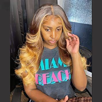 Fabutio Body Wave Highlight Honey Blonde Ombre Color 13X6 Lace Front
