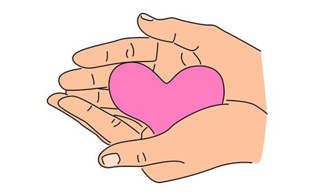 Premium Vector Line Art Color Of Hand Holding A Heart Symbol