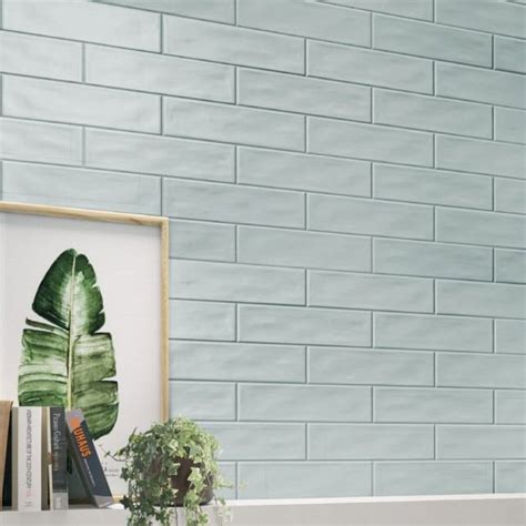 Pasha Steel Blue Gloss Pressed Edge Wall Tiles 75x300 The Tile Collective