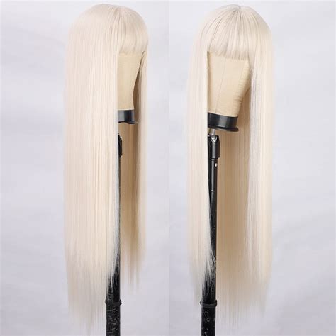 Long Blonde Wig With Bangs Stylonic Wigs