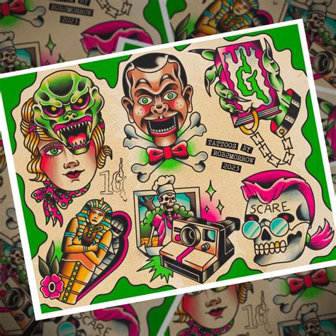 Reader Beware Traditional Tattoo Flash Sheet Etsy